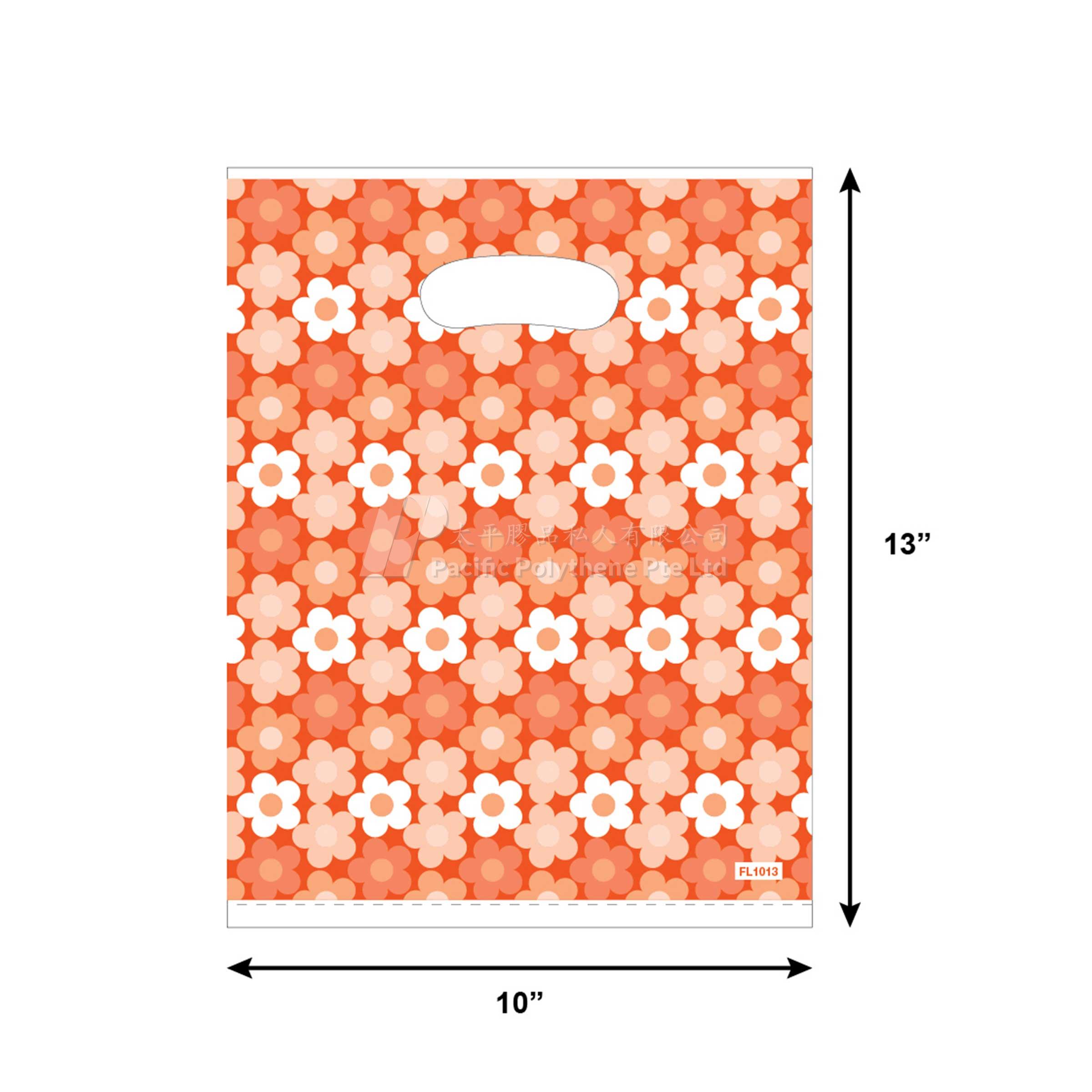 Flower Shopping Bags(Orange) - 10 x 13