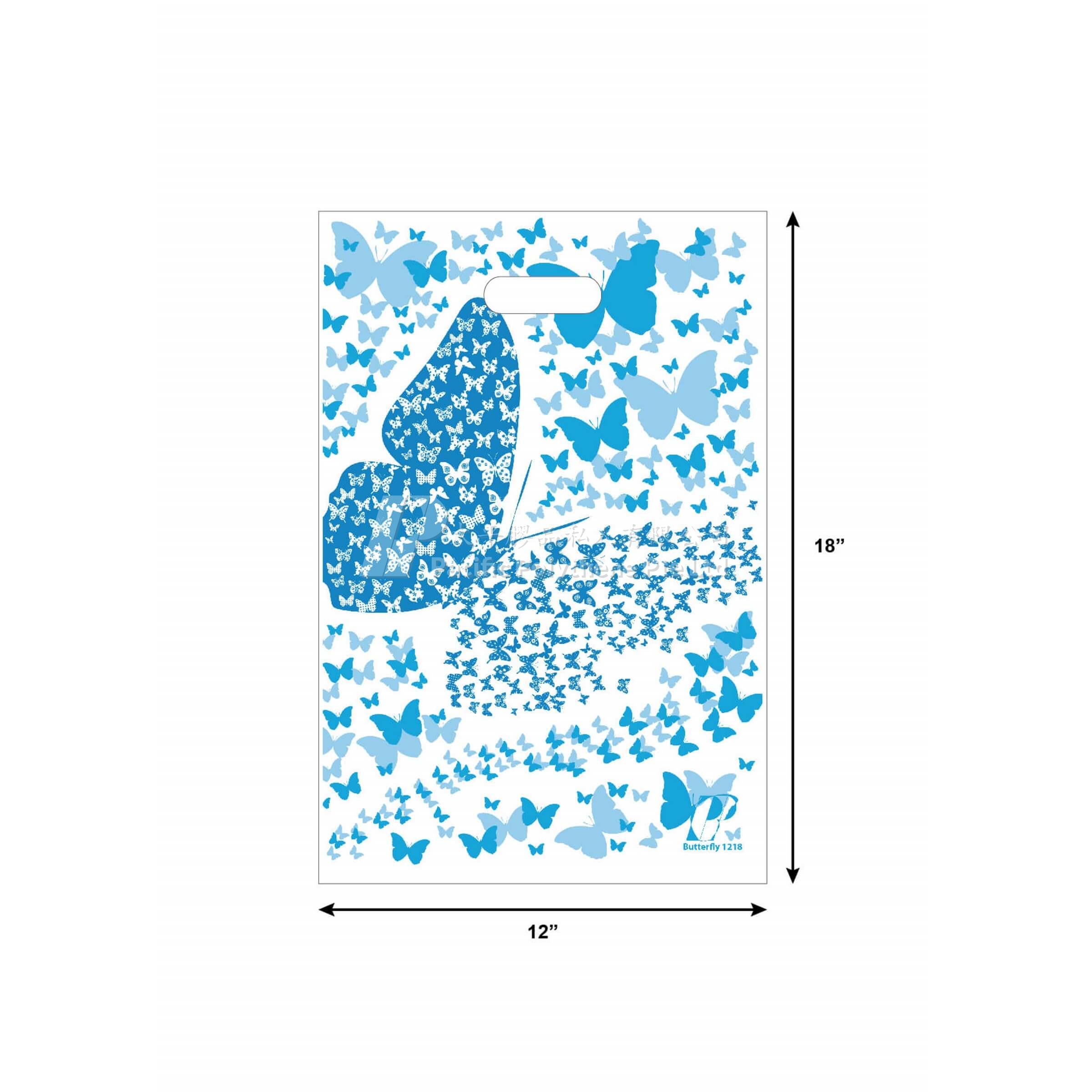 Butterfly Shopping Bags(Blue) - 12 x 18