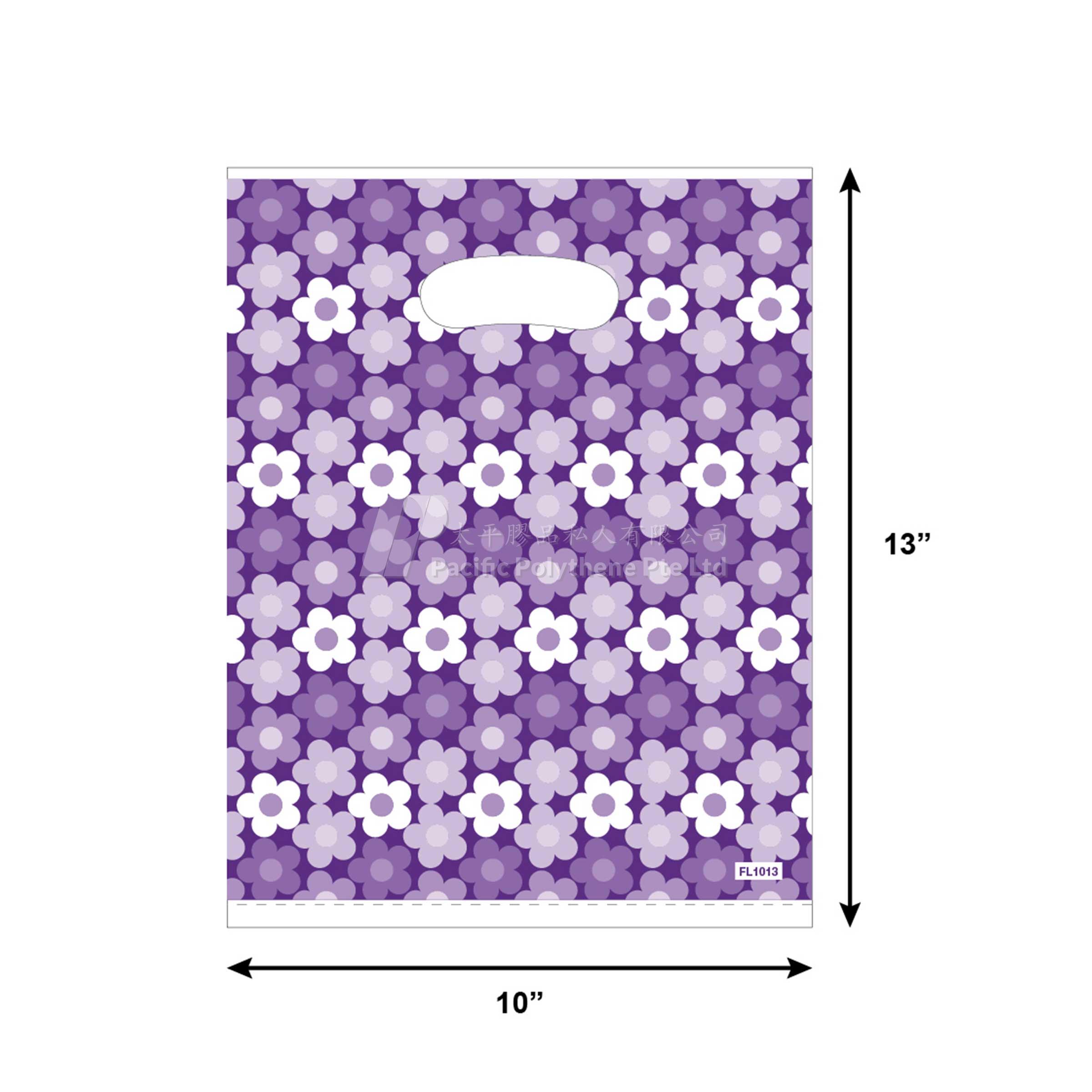 Flower Shopping Bags(Purple) - 10 x 13