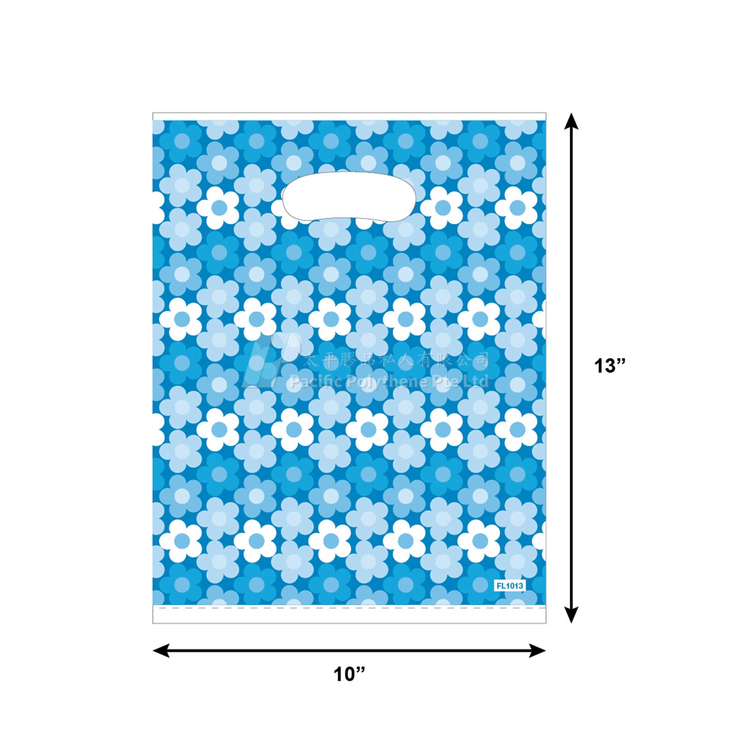 Flower Shopping Bags(Blue) - 10 x 13